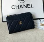 BÓP NỮ CHANEL Card -Caviar - Dây kéo