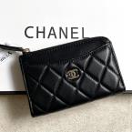 BÓP NỮ CHANEL Card- Lamskin- Dây kéo