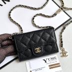 BÓP NỮ CHANEL Card Holder On Chain - Caviar