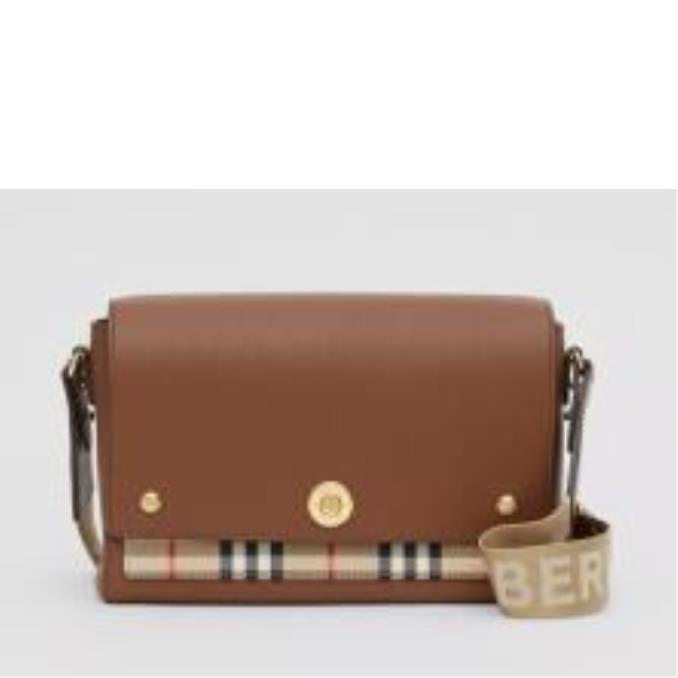 TÚI XÁCH BURBERRY Leather and Vintage Check Note Crossbody Bag