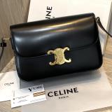 TÚI XÁCH CELINE TEEN TRIOMPHE BAG IN SHINY CALFSKIN BLACK