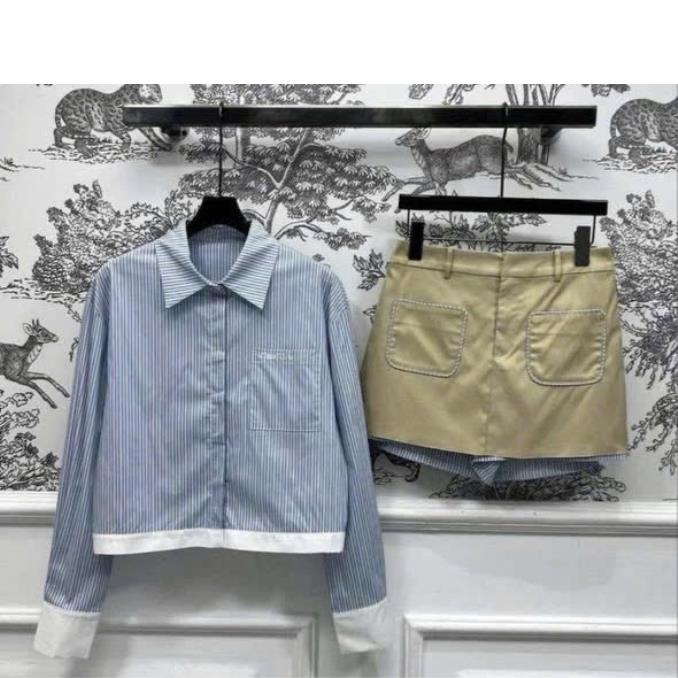 ÁO NỮ BURBERRY&nbsp;SET ÁO SƠ MI + CHÂN VÁY BBR